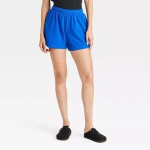 Universal Thread Women's Mid-Thigh Fleece Shorts In Blue Size Medium